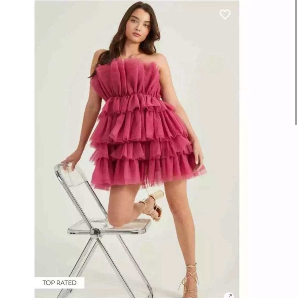 Altar'd State Vibrant Pink Ruffled Dress